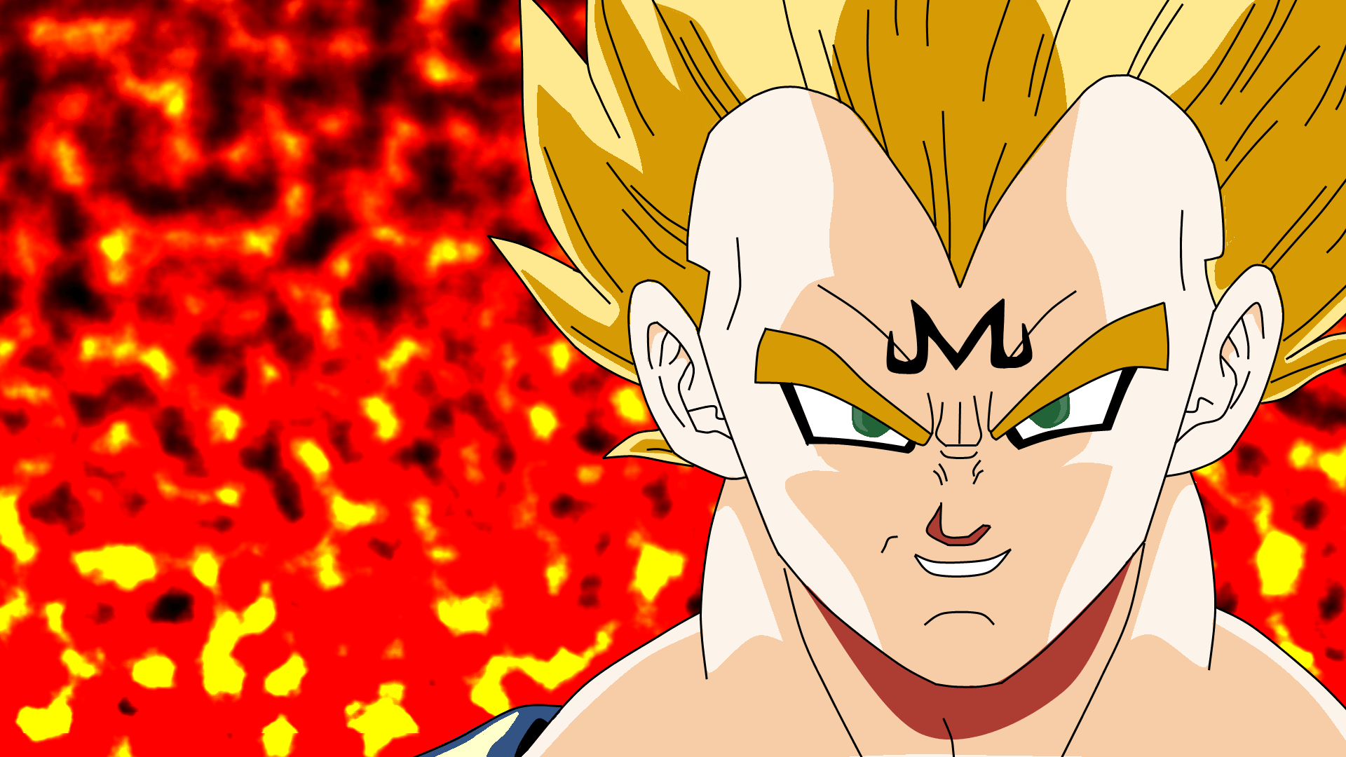 dragon ball z vegeta red hair