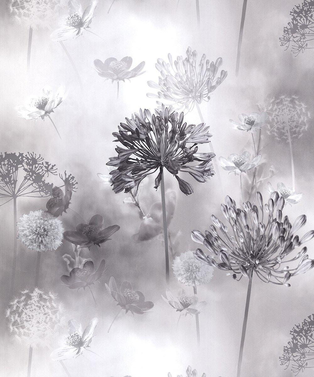 1000x1200 DecorSave Spring Meadow Mono Wallpaper 697401