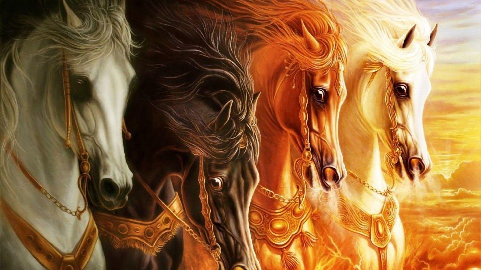 1600x900 Seven Horses Painting HD. Image Of Running Horses Wall Sc, Vaastu Seven Horse Painting, Chatsworth House