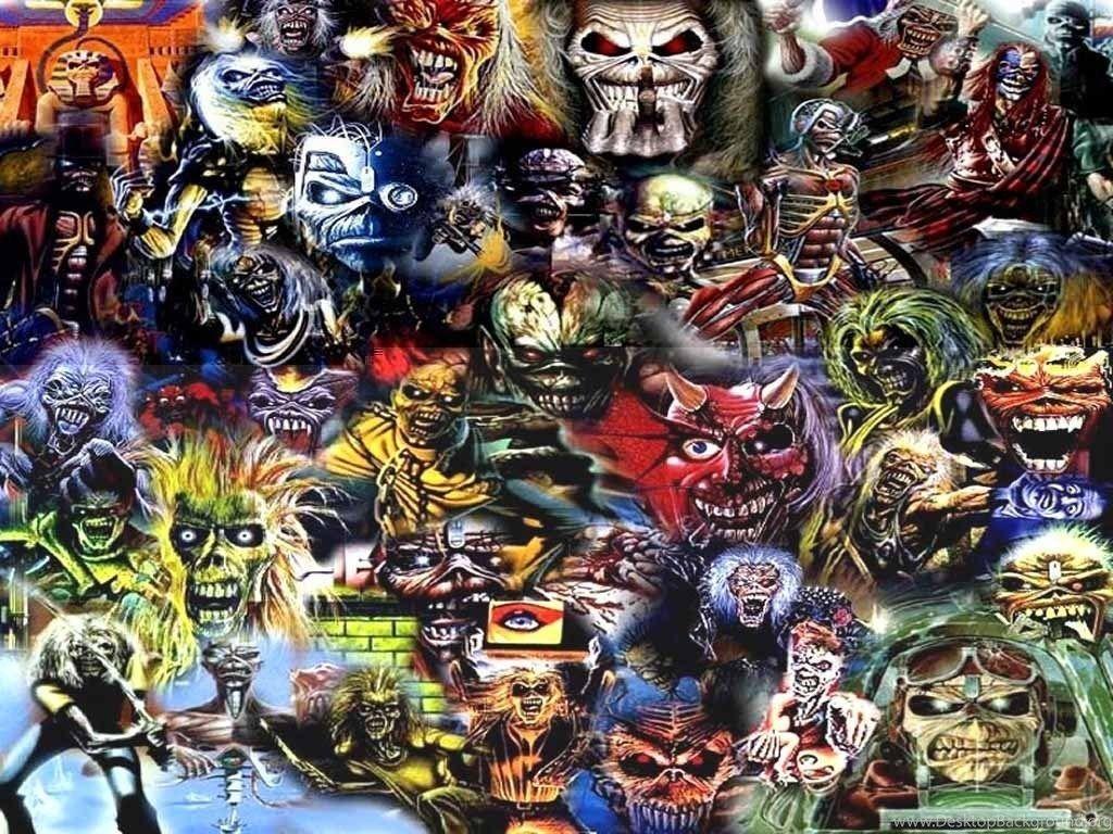 1024x768 Wallpaper Poncho Rbd Iron Maiden Collage Art Eddie Metal Music. Desktop Background
