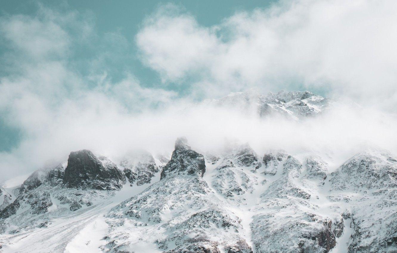 1332x850 Wallpaper Sky, Nature, Winter, Mountains, Clouds, Snow, Snow Covered, 4k Ultra HD Background Image For Desktop, Section природа