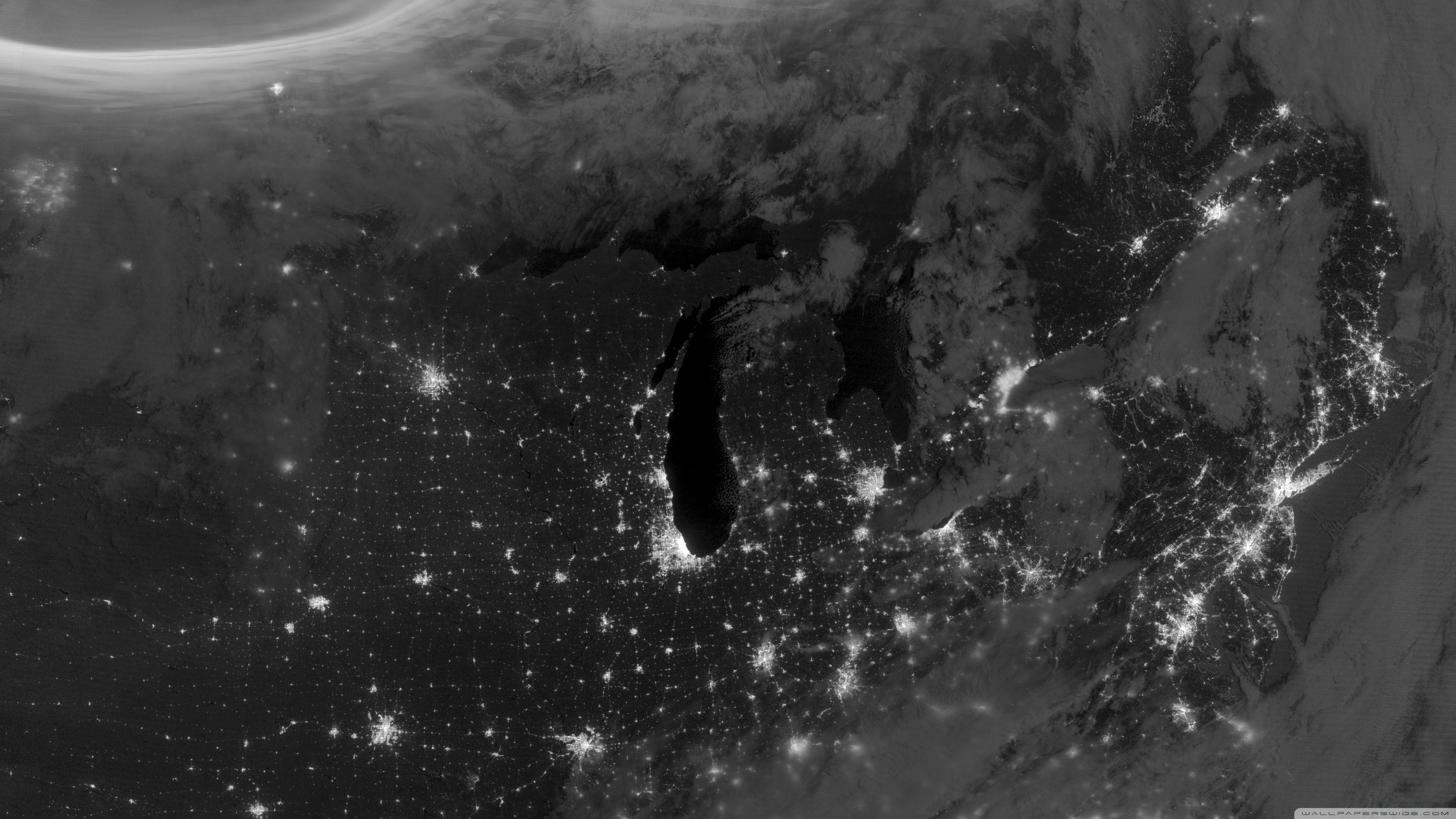 3554x1999 Auroras over North America as Seen from Space ❤ 4K HD Desktop