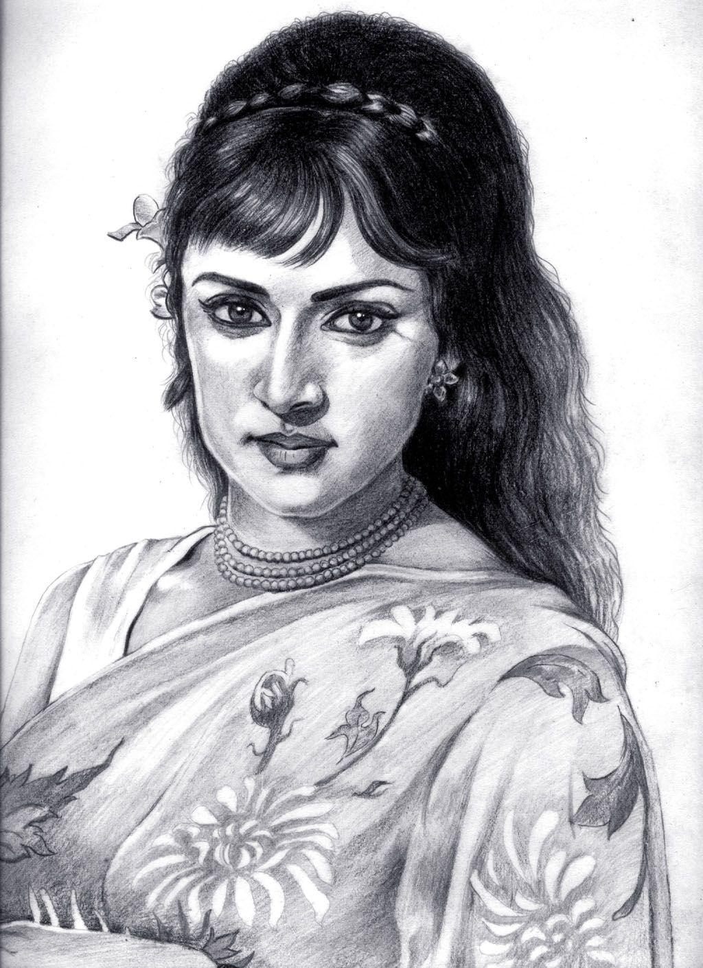 1024x1410 Pencil Sketch Of Girl HD