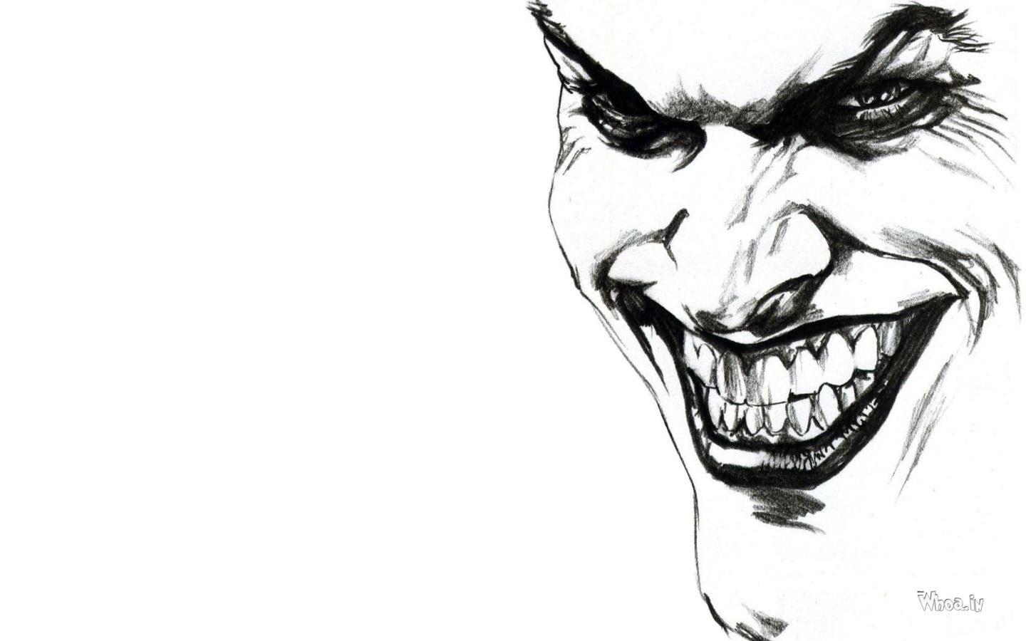 1440x900 Joker Smile Pencil Sketch Funny Art Wallpaper