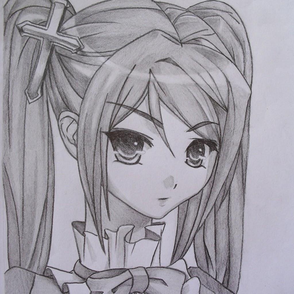 1024x1024 15++ Anime Pencil Drawing Wallpaper HD