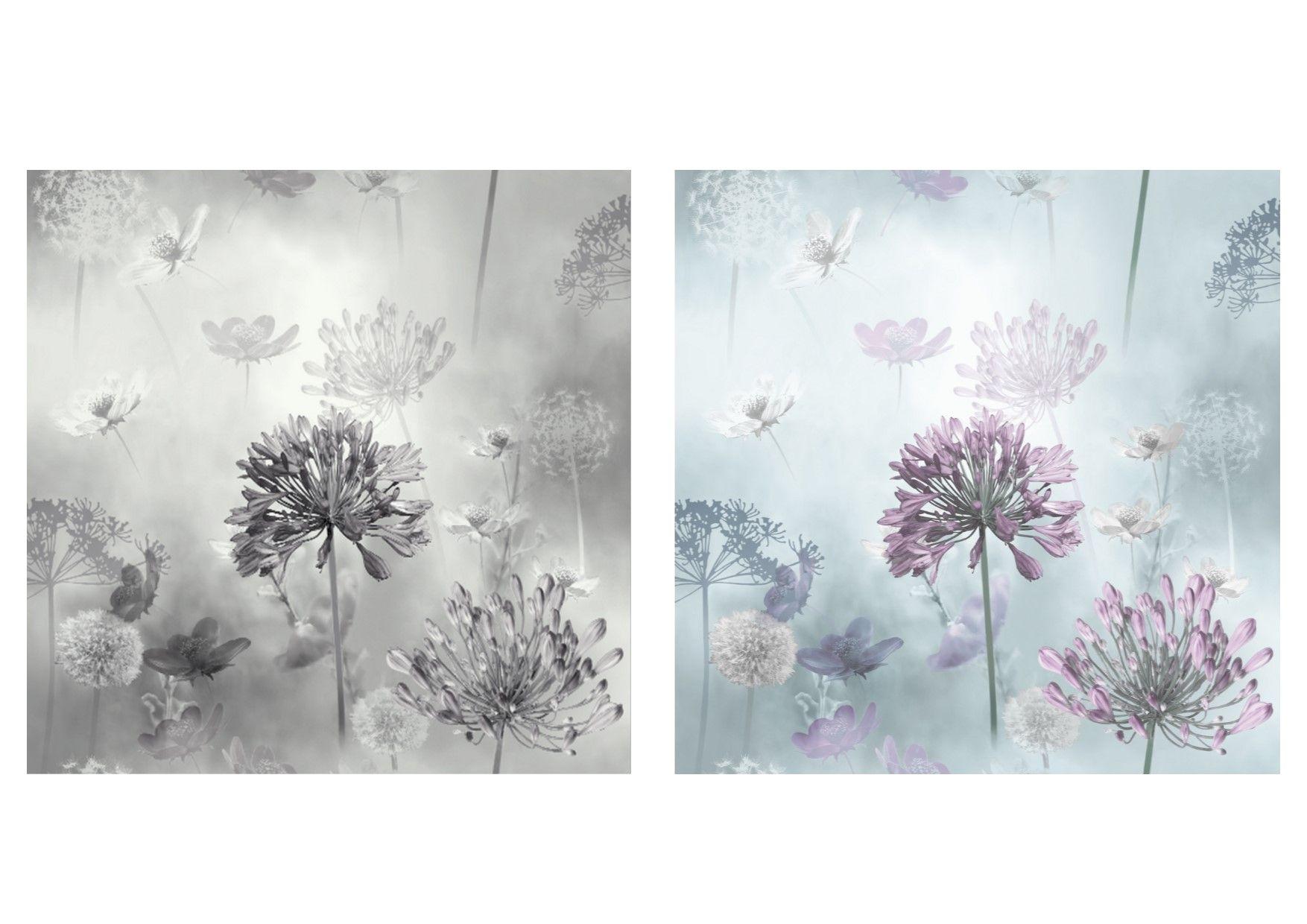 1754x1240 Arthouse Spring Meadow Duck Egg or White & Grey Wallpaper 697400