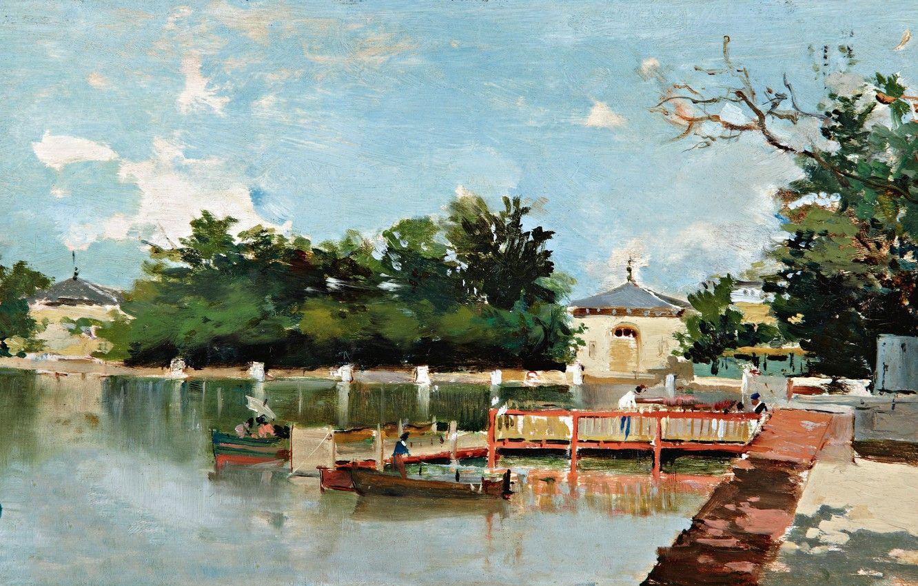 1332x850 Wallpaper landscape, picture, Joaquin Sorolla, Joaquin Sorolla and Bastida, Marina view in the gardens of the Retiro. Madrid image for desktop, section живопись