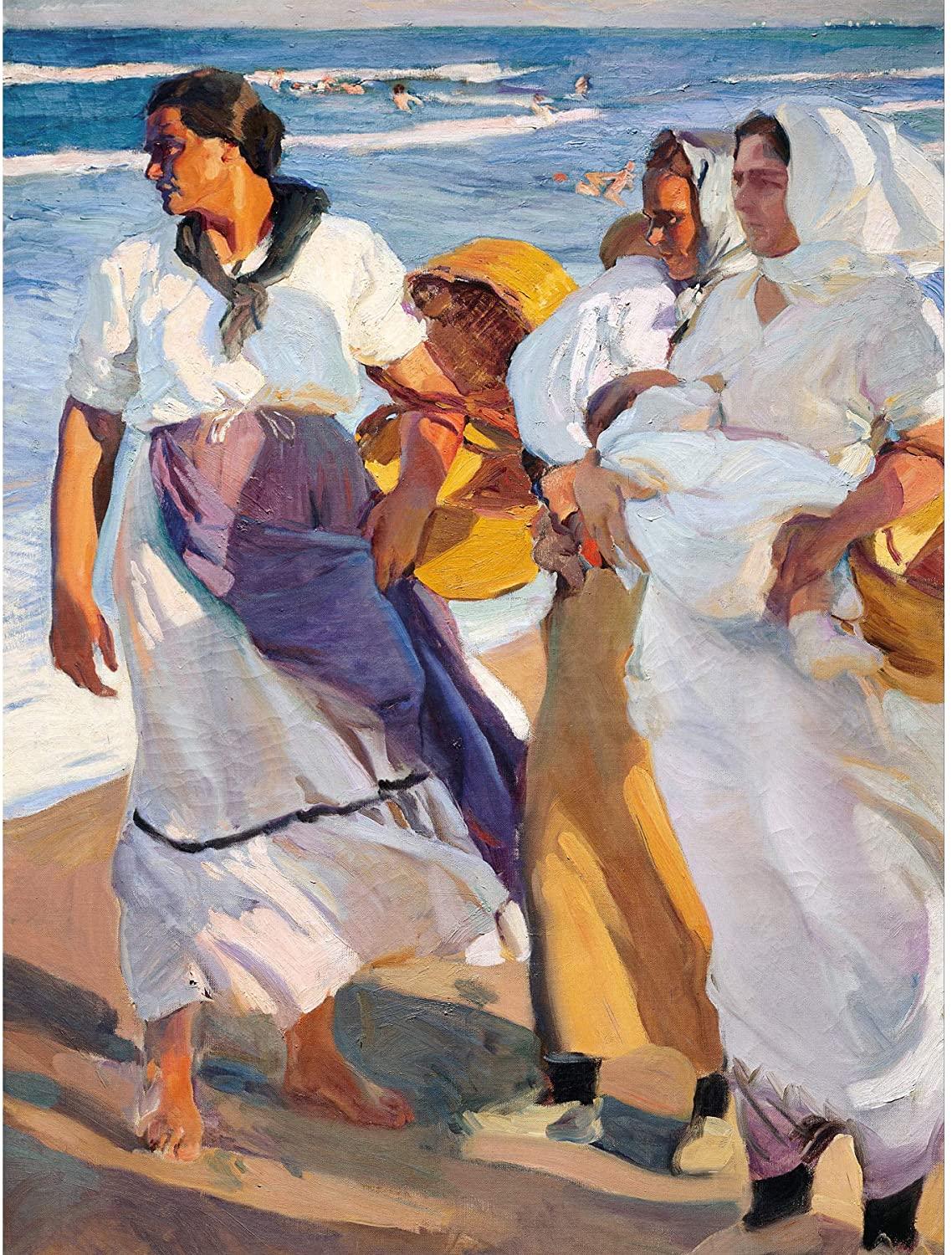 1138x1500 Joaquin Sorolla Y Bastida Fisherwomen from Valencia Large Art Print Poster Wall Decor Premium Mural: Posters & Prints