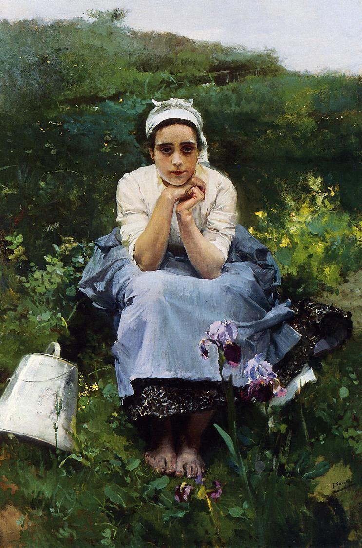 743x1125 The Milkmaid. Joaquin Sorolla y Bastida. oil painting. Joaquin sorolla, Portrait painting, Oil painting reproductions