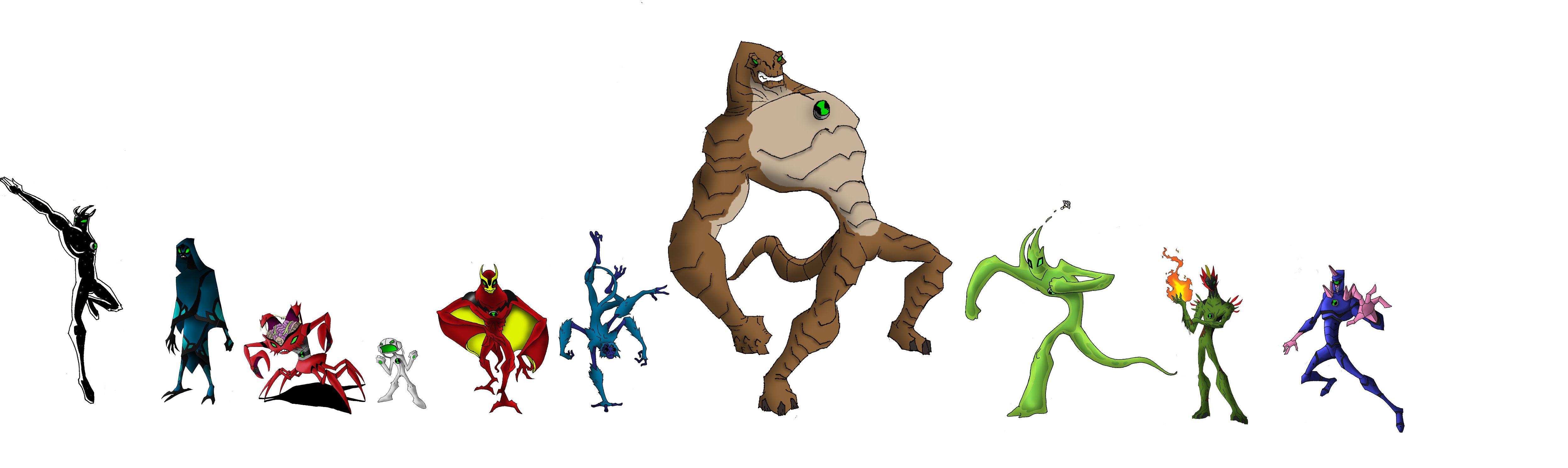 4983x1488 Ben 10 Aliens vs Alien Force Aliens