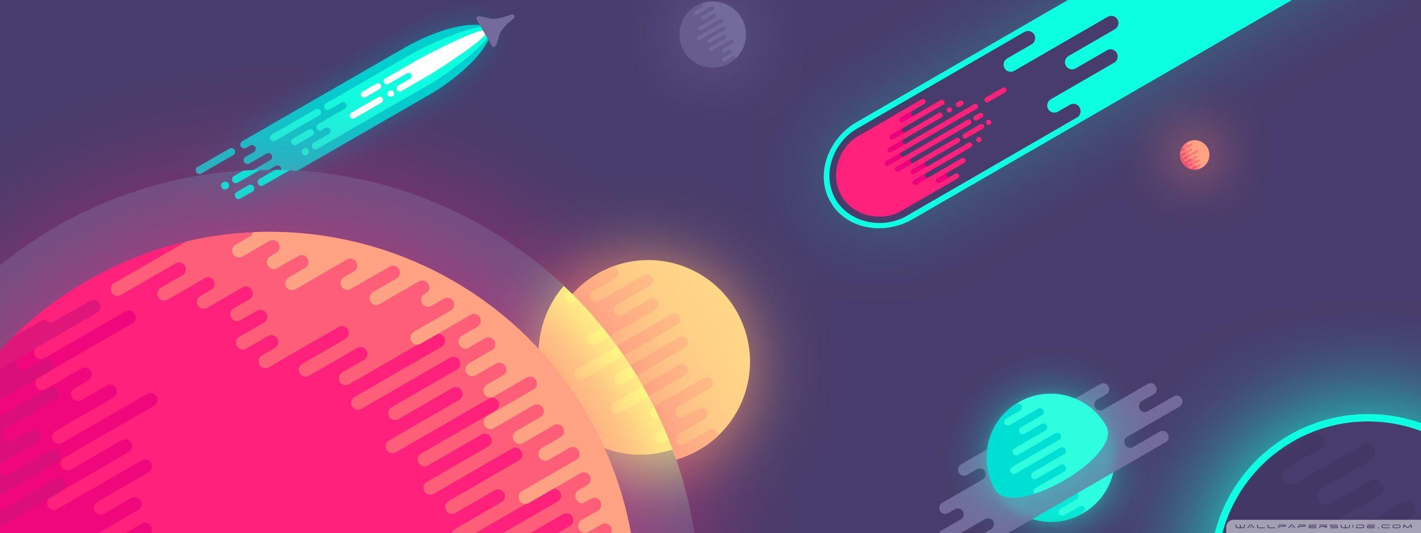 2880x1080 Space illustration Ultra HD Desktop Background Wallpaper for : Widescreen & UltraWide Desktop & Laptop : Multi Display, Dual Monitor : Tablet