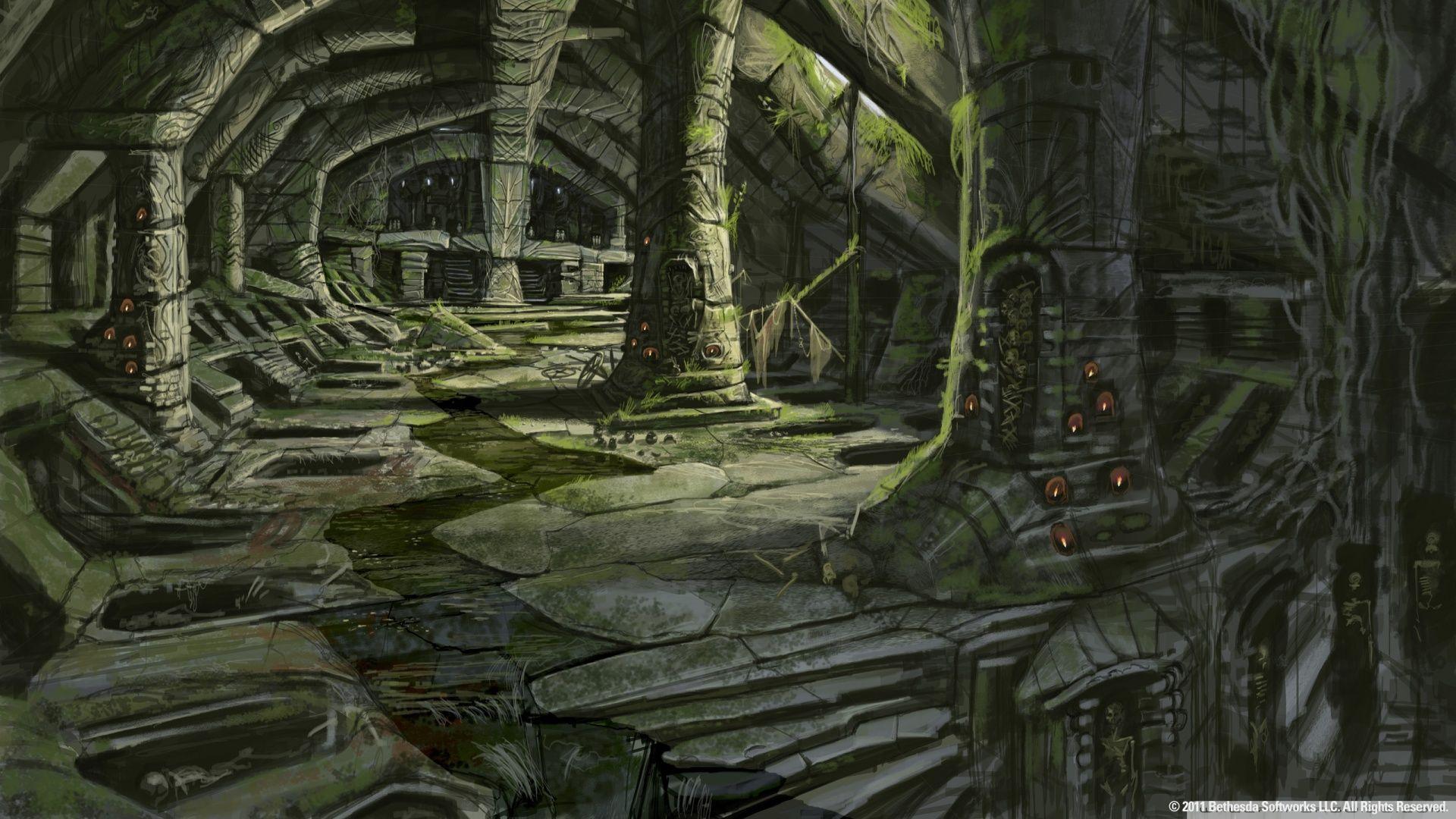 1920x1080 The Elder Scrolls V Skyrim Nordic Barrow Interior Ruins ❤ 4K HD