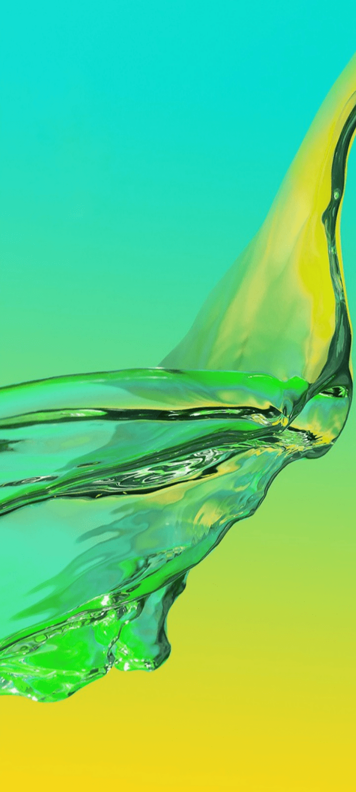 720x1600 Oppo A53 Water Green and Yellow Stock Wallpaper