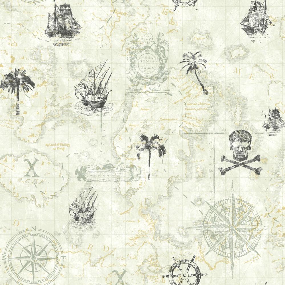 1000x1000 KS2339 COOL KIDS Wallcoverings KS2339 COOL KIDS PIRATE MAP WALLPAPER