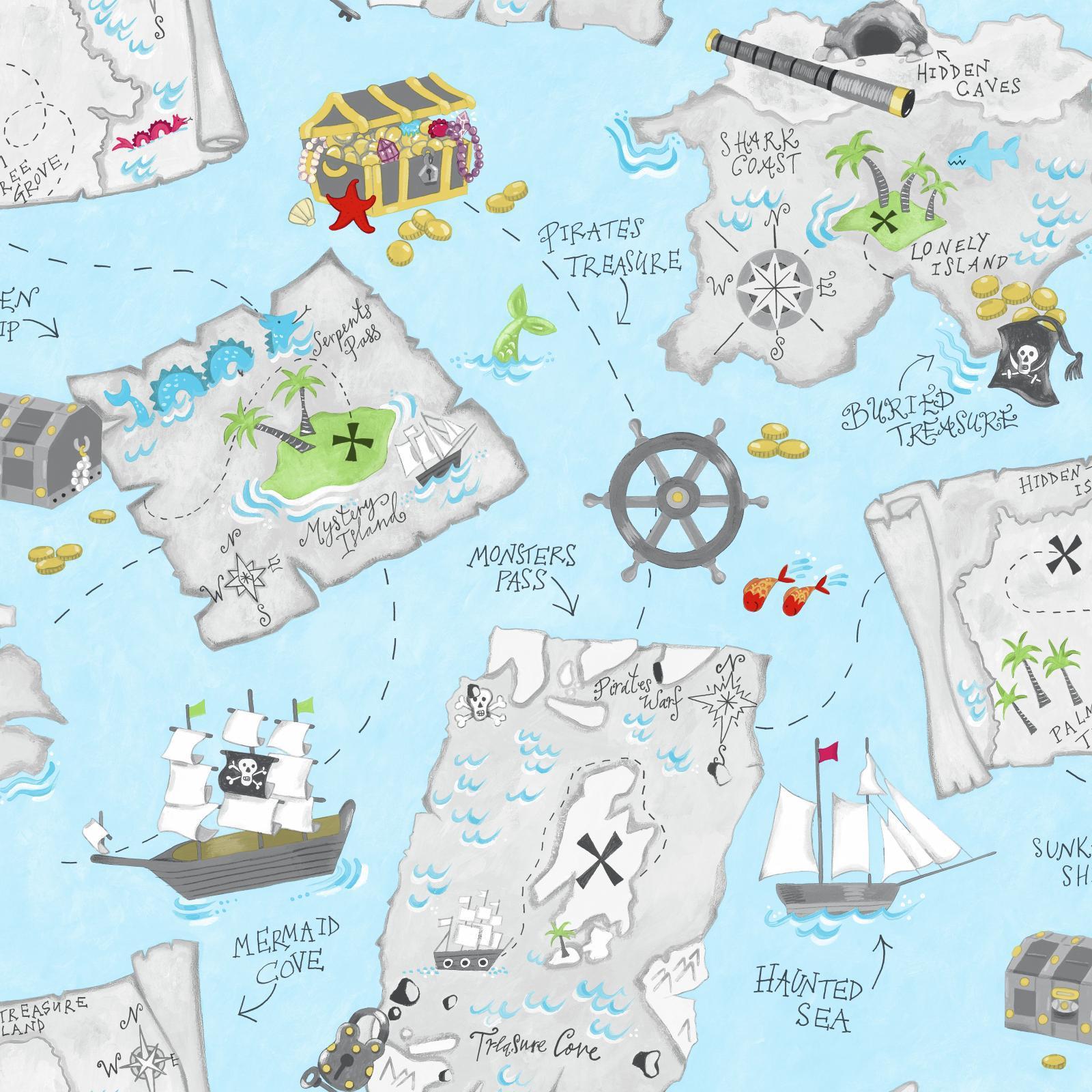 1600x1600 York Wallcoverings Peek A Boo Pirate Map Wallpaper & Supplies