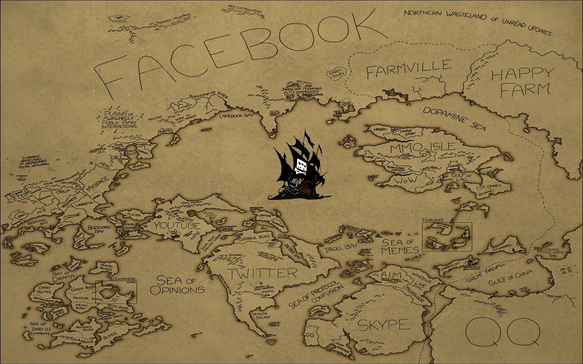 1920x1200 Internet, The Pirate Bay, maps Wallpaper /
