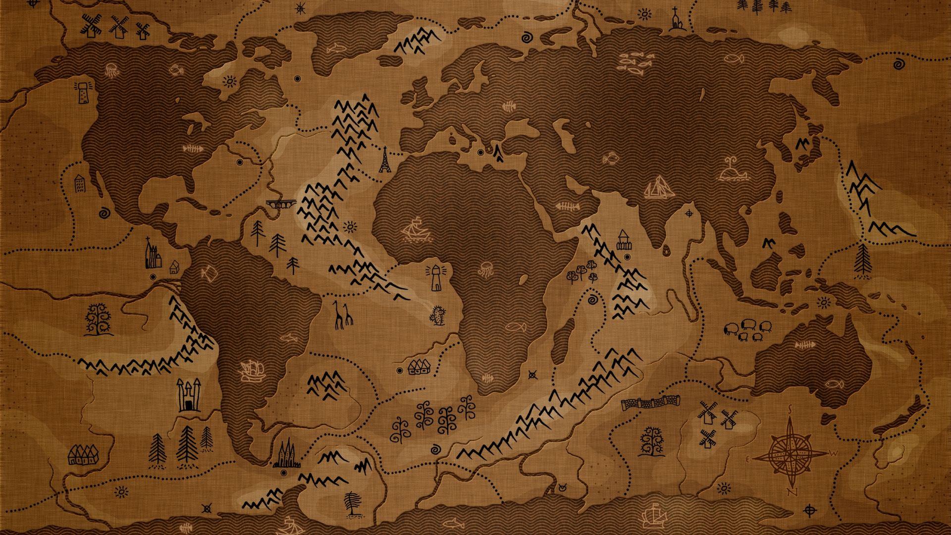 1920x1080 Treasure Map MacBook Air Wallpaper Download
