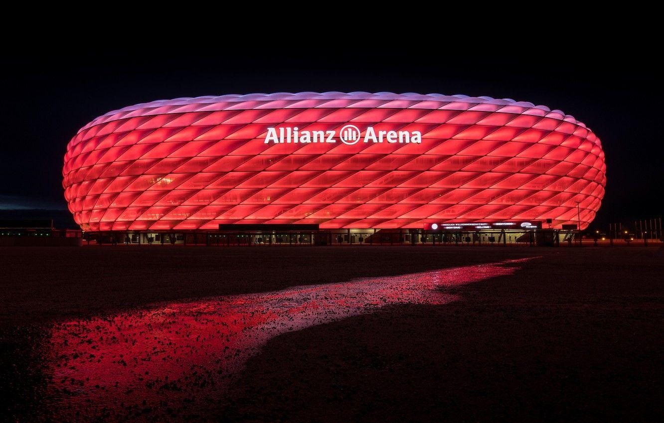 1332x850 Wallpaper Germany, Munich, backlight, stadium, Allianz Arena image for desktop, section город