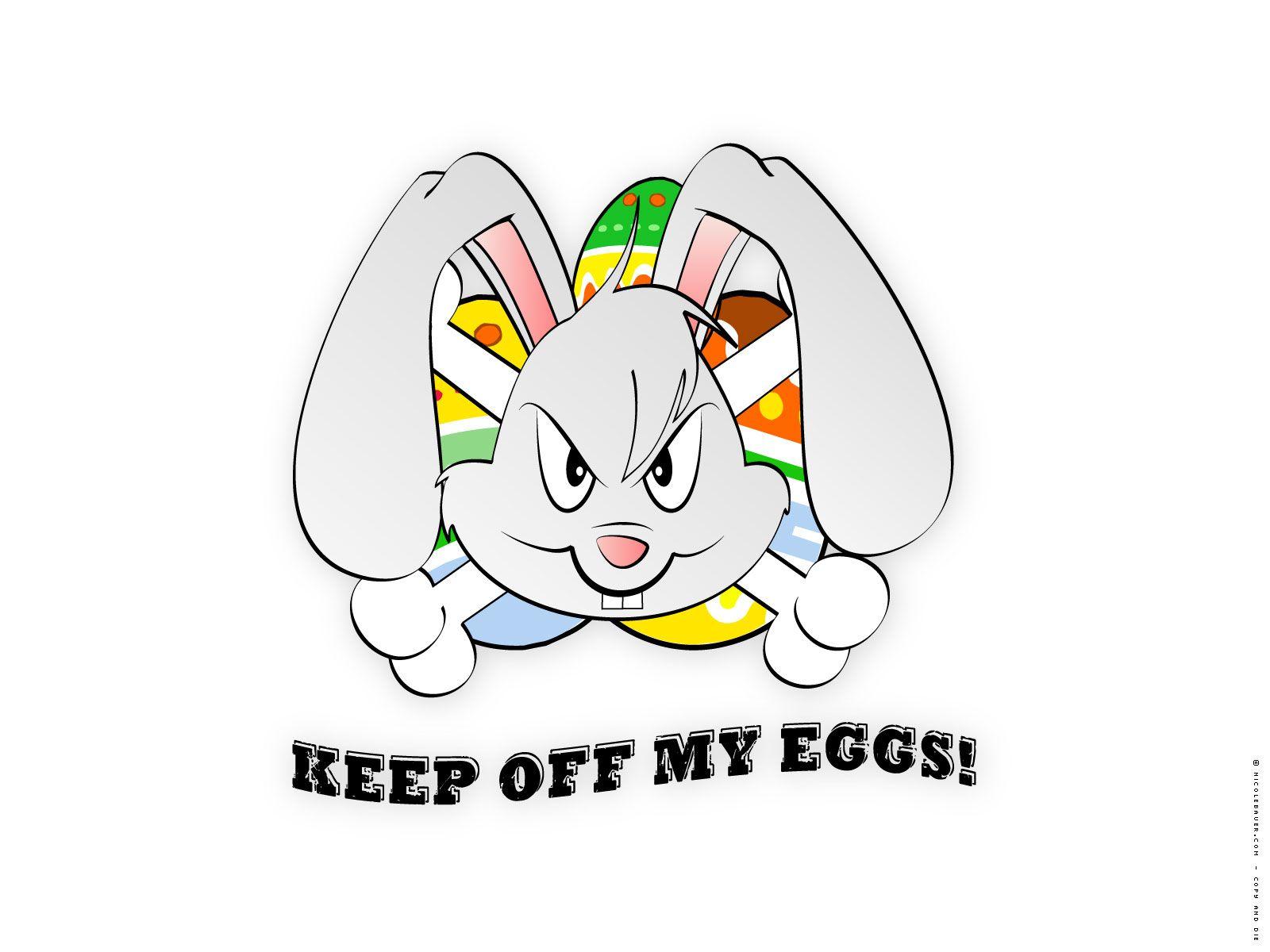 1600x1200 Holiday Wallpaper, the Rabbit, Protective of the Easter Eggs, Stay Away from Them. Free Wallpaper World