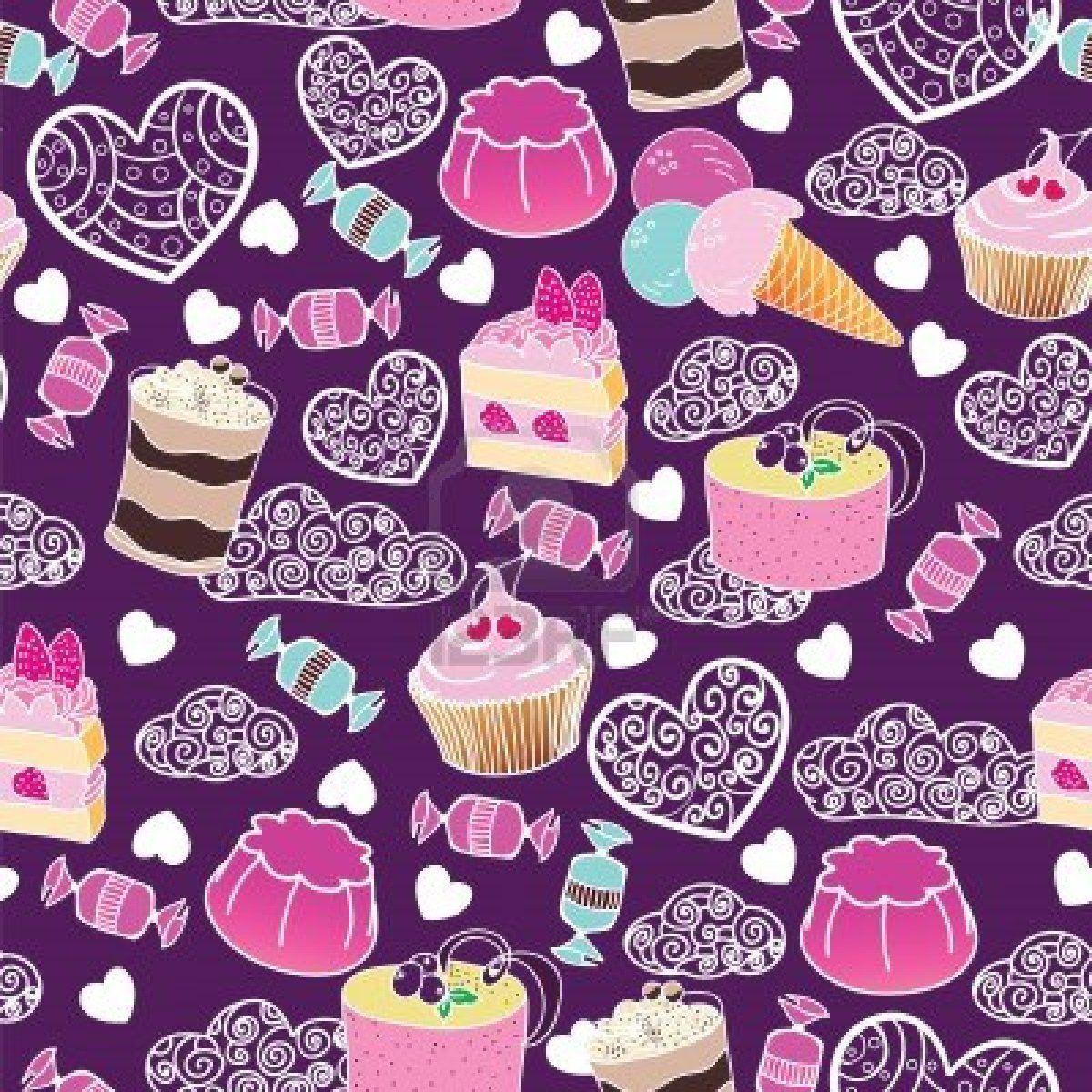 1200x1200 Sweet cute valentine desserts pattern. Cute food wallpaper, Cute wallpaper, Diamond wallpaper