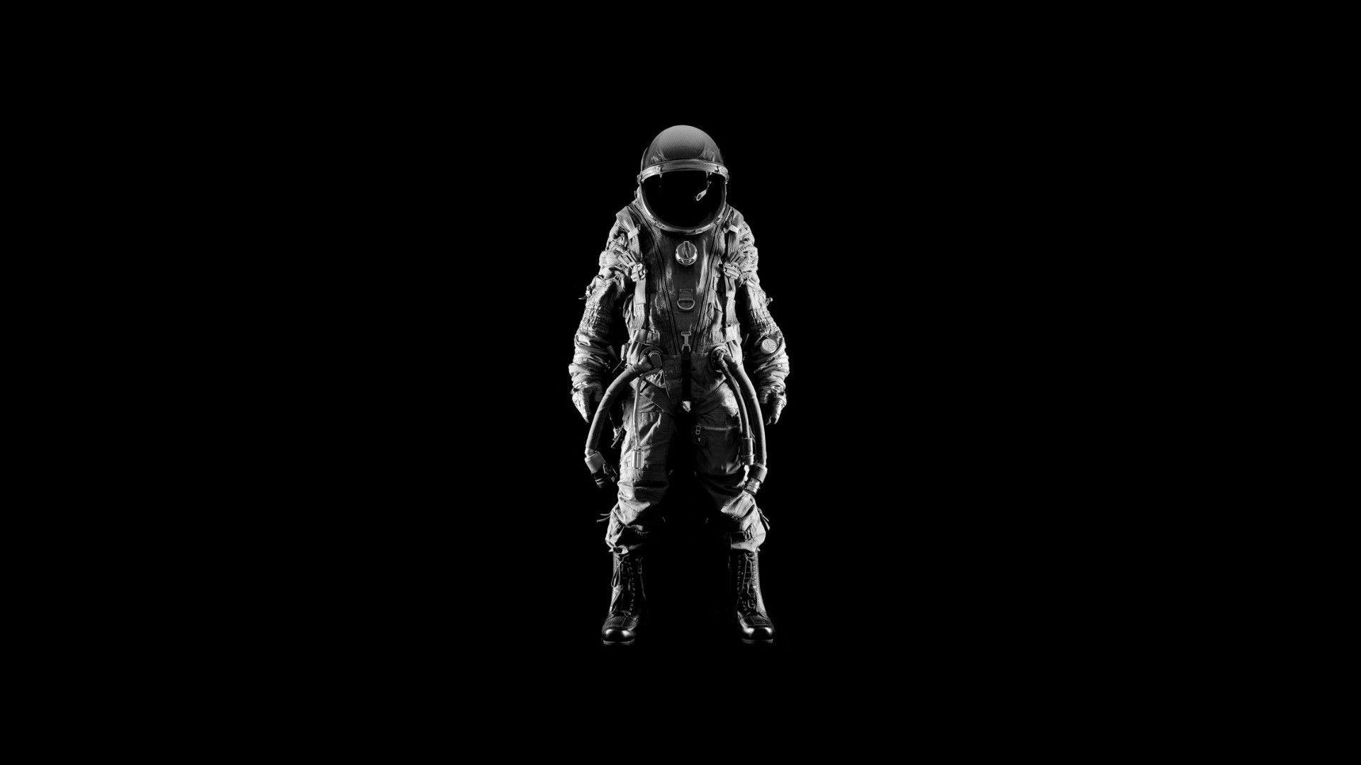 1920x1080 outer space, men, space suit, helmets, simple background, simple, black background, astronaut wallpaper