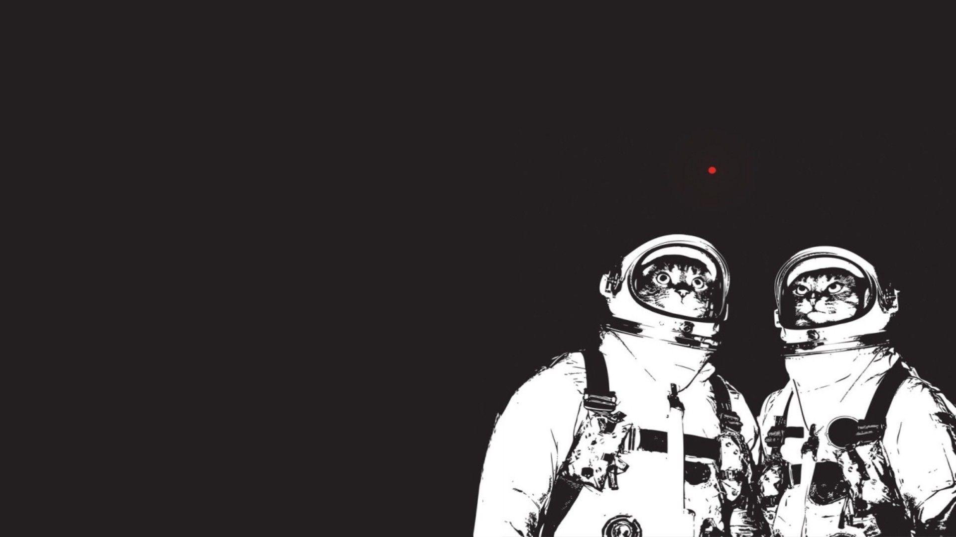 1920x1080 #cat, #minimalism, #astronaut, #kittens, #space suit, wallpaper. Mocah.org HD Desktop Wallpaper
