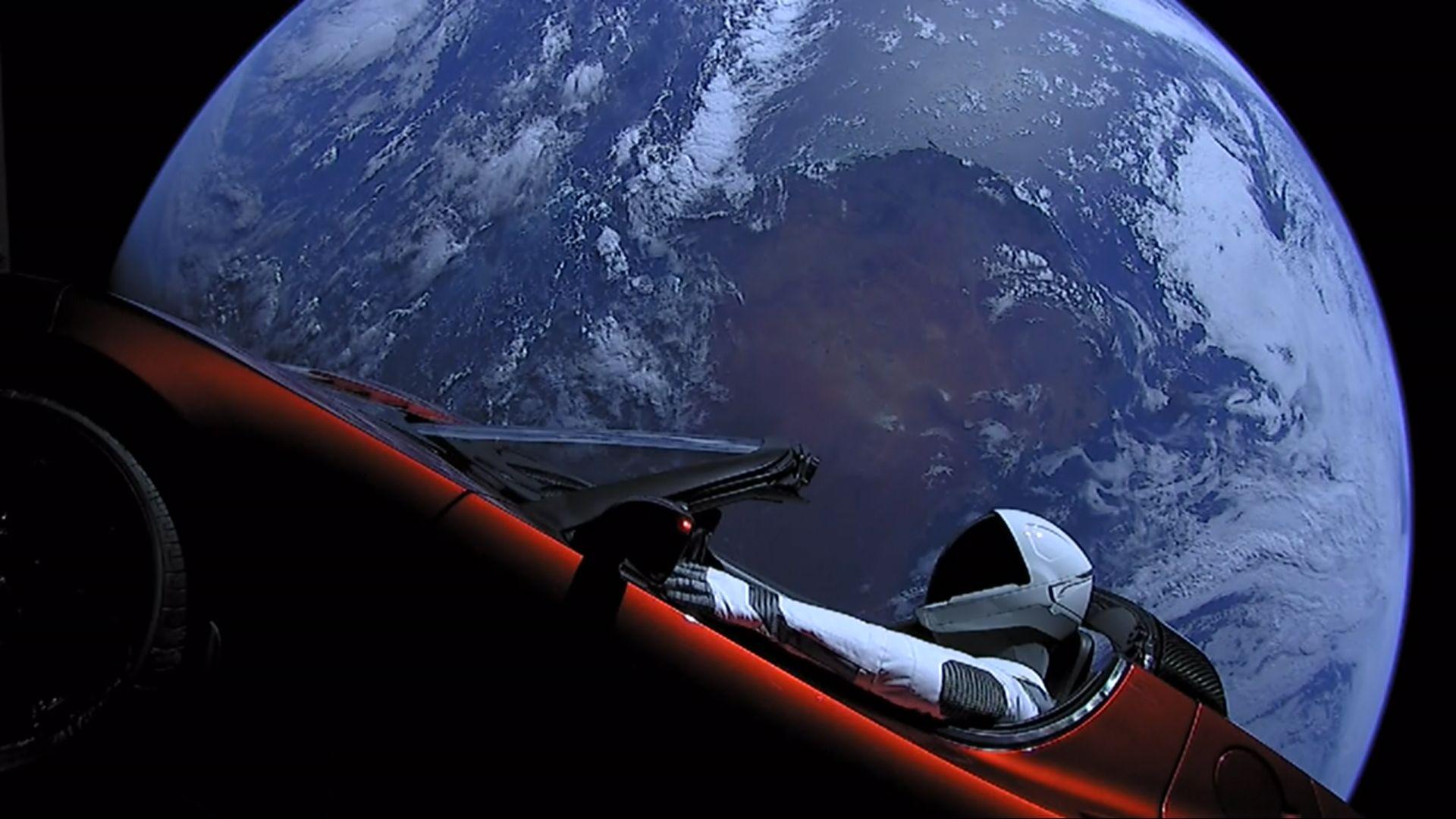 1920x1080 Tesla Roadster In Space With Space Suit Man, HD Others, 4k Wallpaper, Image, Background, Photo and Picture
