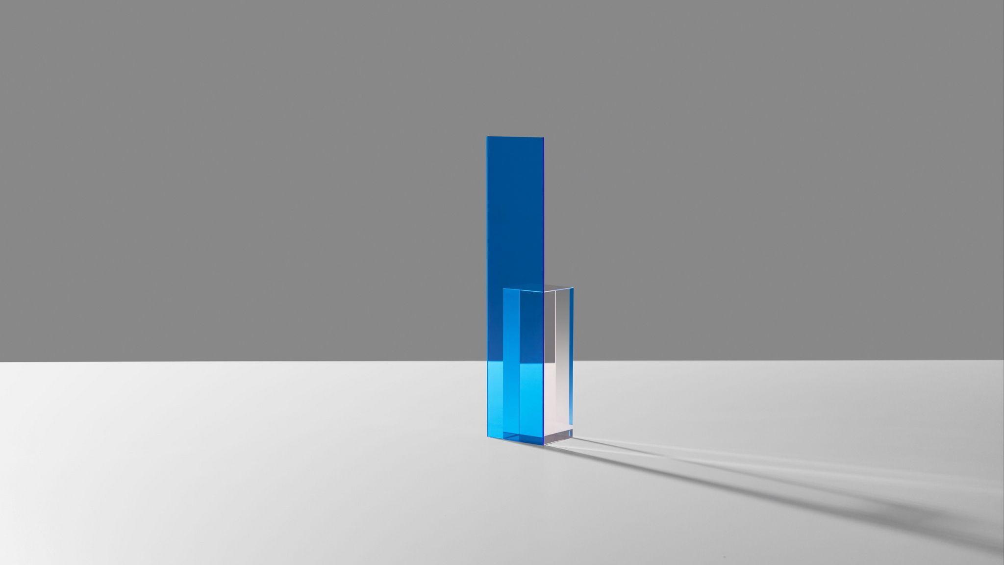 2048x1152 Download Wallpaper 2048x1152 shadow shape blue minimalism glass wallpaper, background Ultrawide monitor