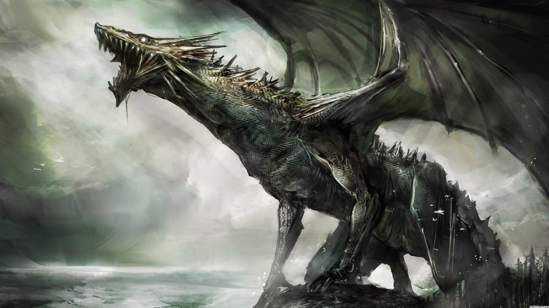 1920x1080 4K Cool Dragon Wallpaper. Dragon illustration, Dragon image, Dragon wolf