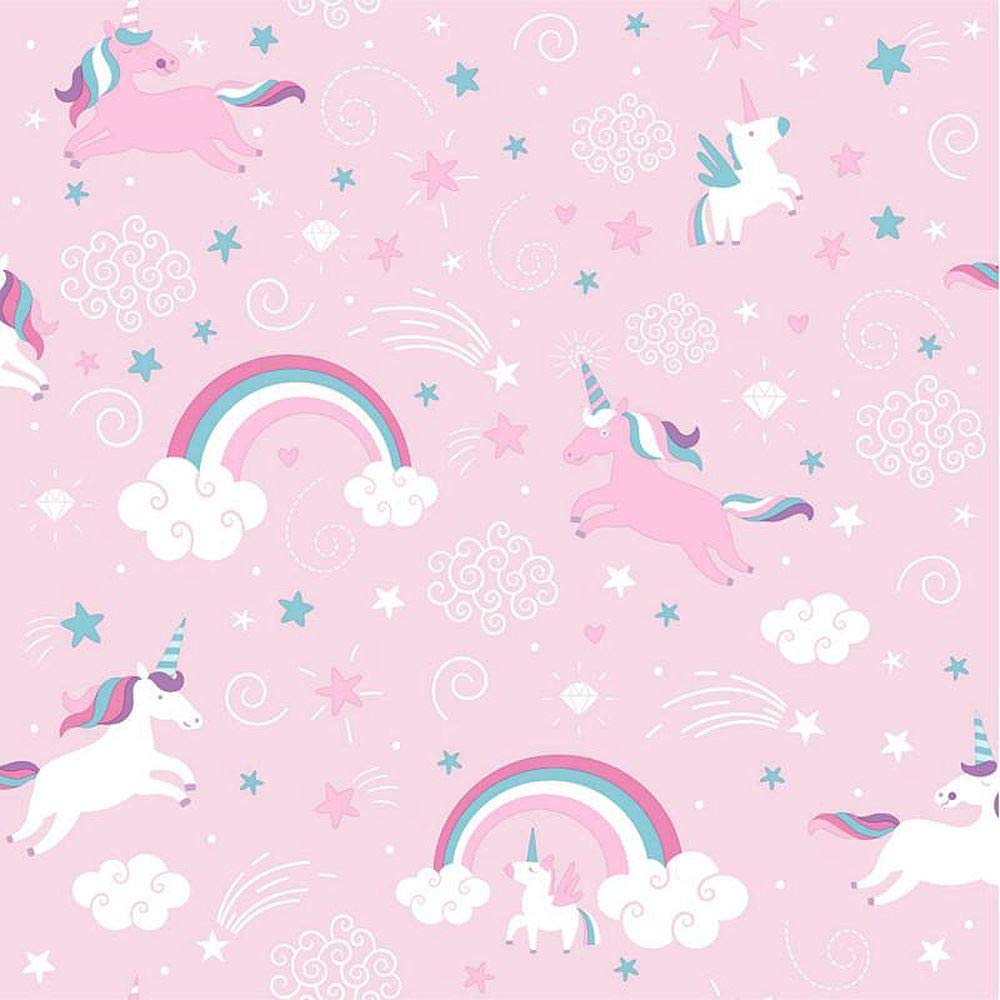 1000x1000 Pink Unicorn Wallpaper Girls Kids Girly Rainbow Fairytale Stars Clouds ugepa: Amazon.co.uk: DIY & Tools