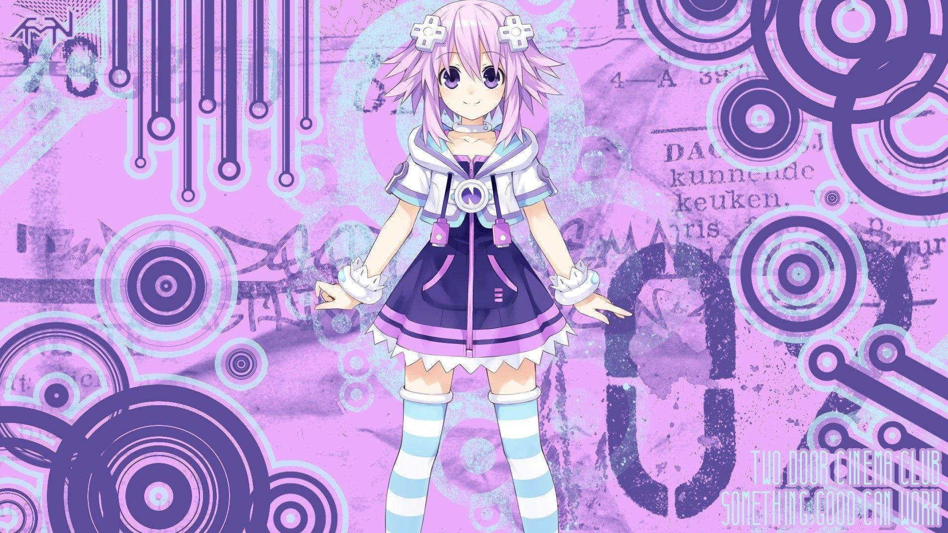1920x1080 Purple hair short hair anime purple eyes anime girls Hyperdimension Neptunia wallpaperx1080