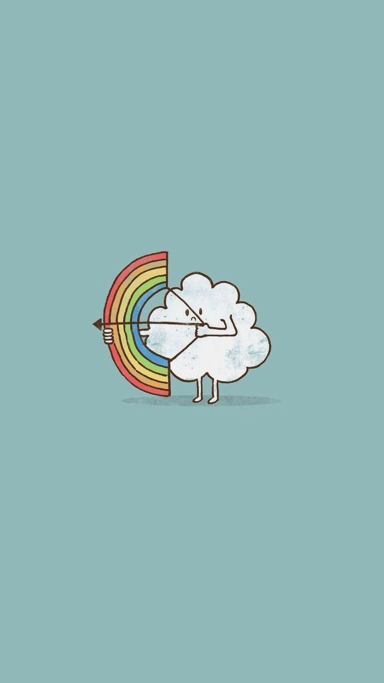 750x1334 iPhone Cute Rainbow Wallpaper