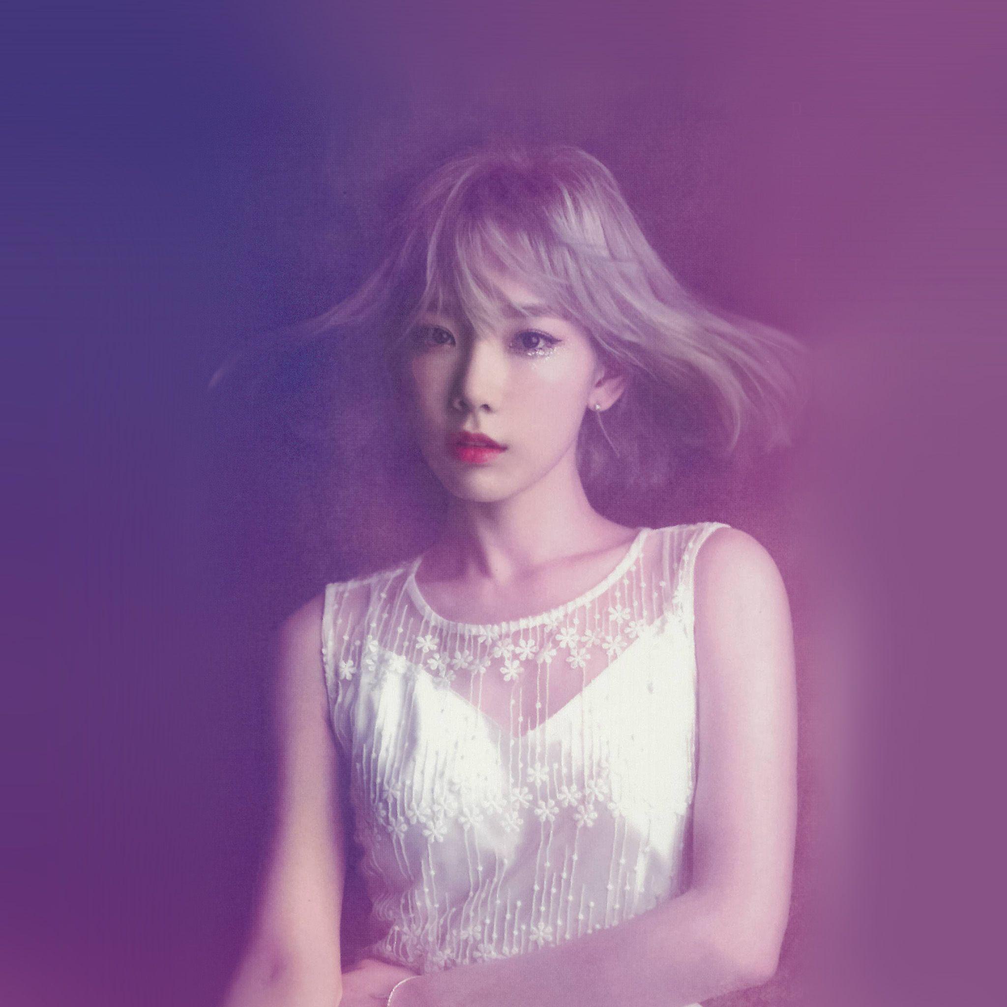 2048x2048 Taeyeon Snsd Kpop Girl Purple Pink Wallpaper
