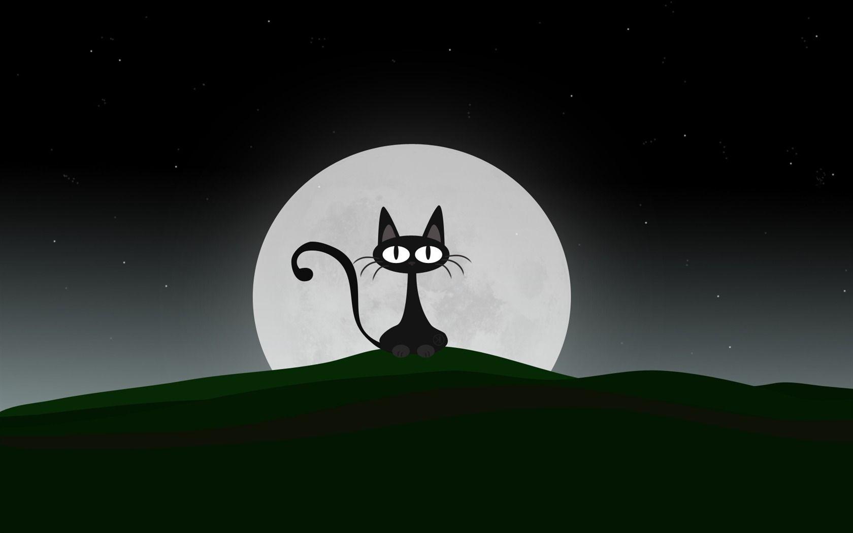 Cute Black Cat Cartoon Wallpapers - Top Free Cute Black Cat Cartoon  Backgrounds - WallpaperAccess