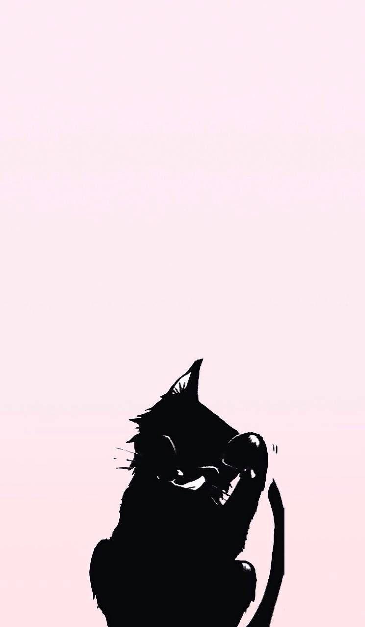 745x1280 Cute black cat wallpaper