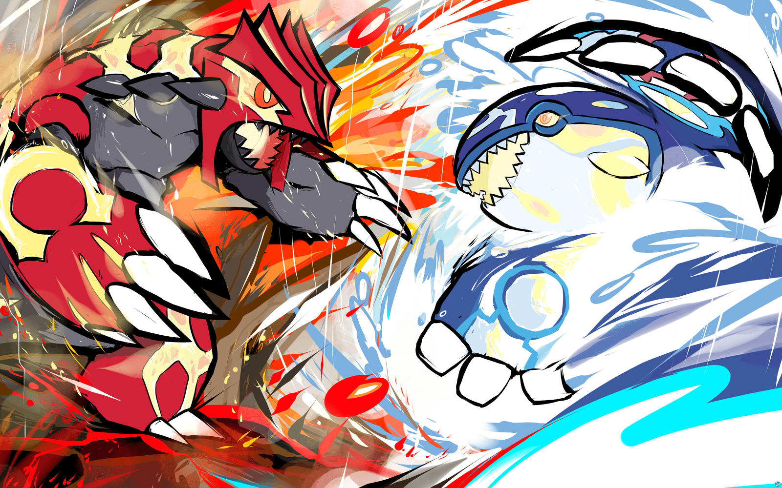 1600x1000 Ishmam Pokemon Groudon Primal Groudon Kyogre Primal Kyogre Wallpaper:1600x1000