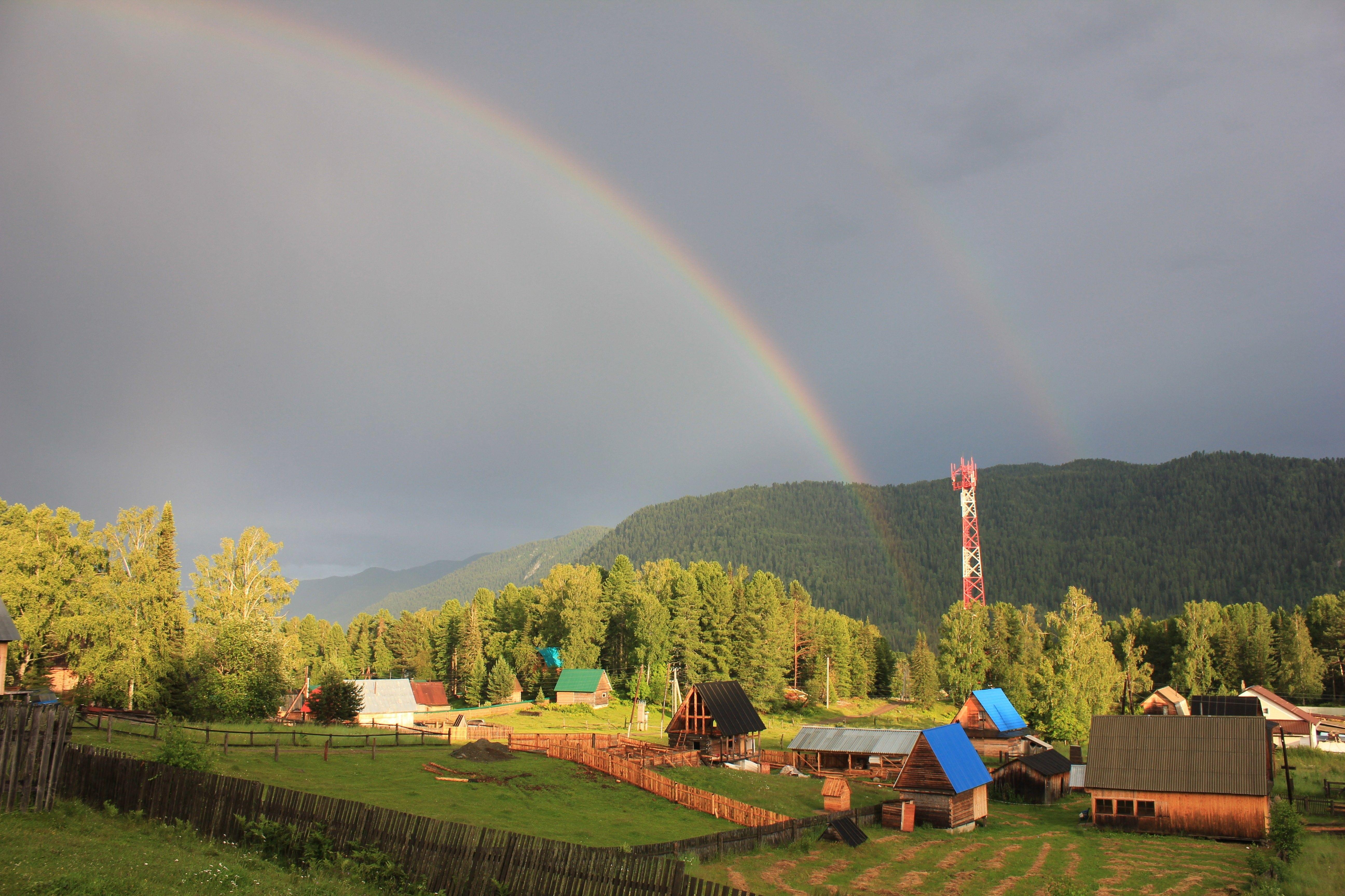 5184x3456 After, full HD, Clouds, Farm Background, Rainbow, Rain, The, summer, Rustic, Cottage, Widescreen, Nature Wallpaper, Mother Nature