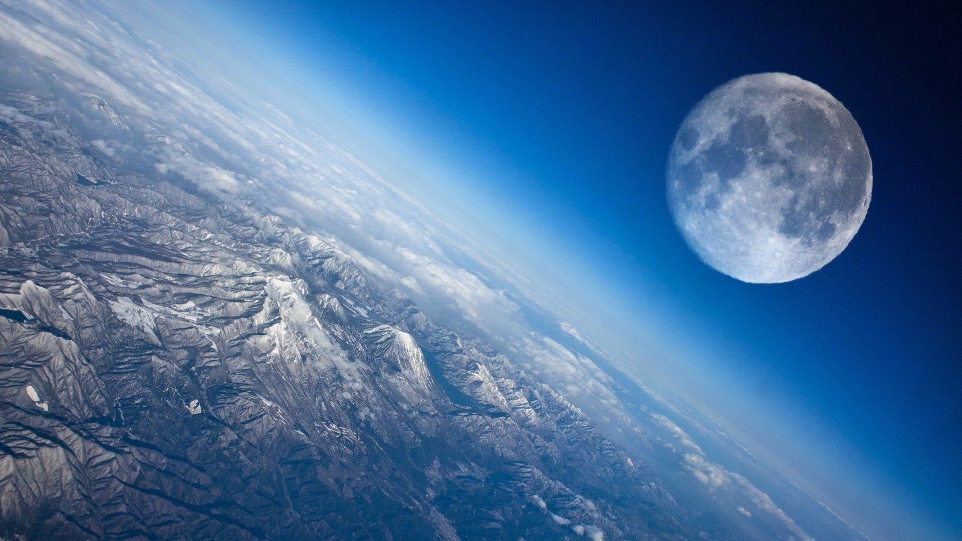 Moon and Mountains Wallpapers - Top Free Moon and Mountains Backgrounds ...