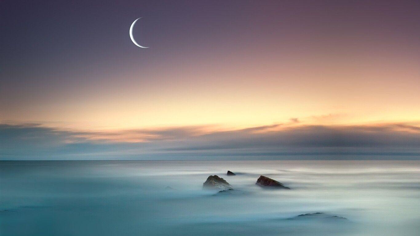1366x768 Moon Sea 1366x768 Resolution HD 4k Wallpaper, Image, Background, Photo and Picture