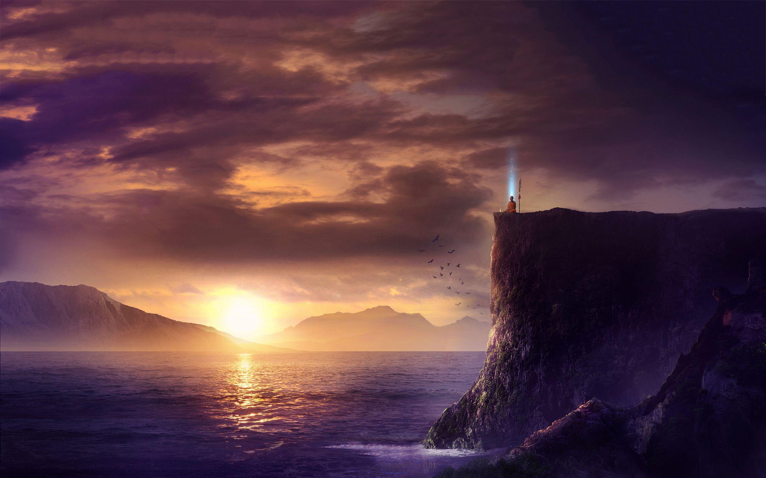 2560x1600 Shaolin meditation art wallpaperx1600