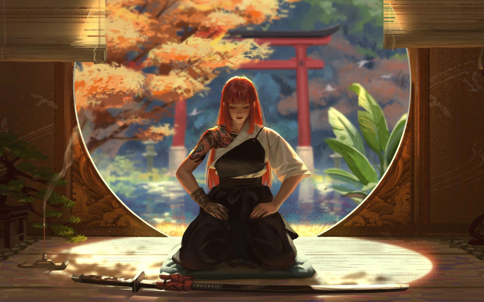 1680x1050 Asian Warrior Girl Meditation 4k 1680x1050 Resolution HD 4k Wallpaper, Image, Background, Photo and Picture