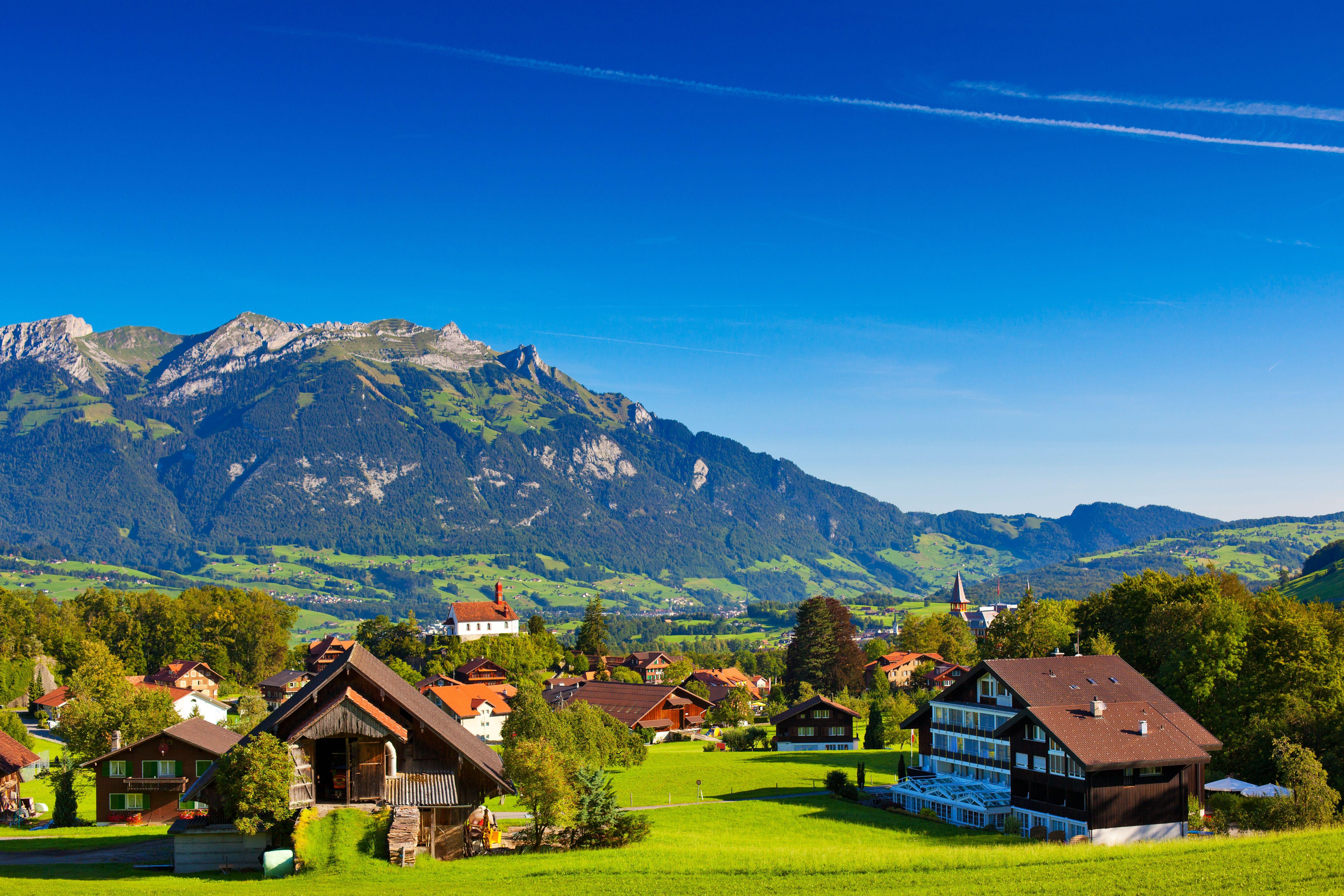 5294x3530 #Switzerland, K, #Town, #Swiss Alps, #Mountains. Mocah.org HD Desktop Wallpaper
