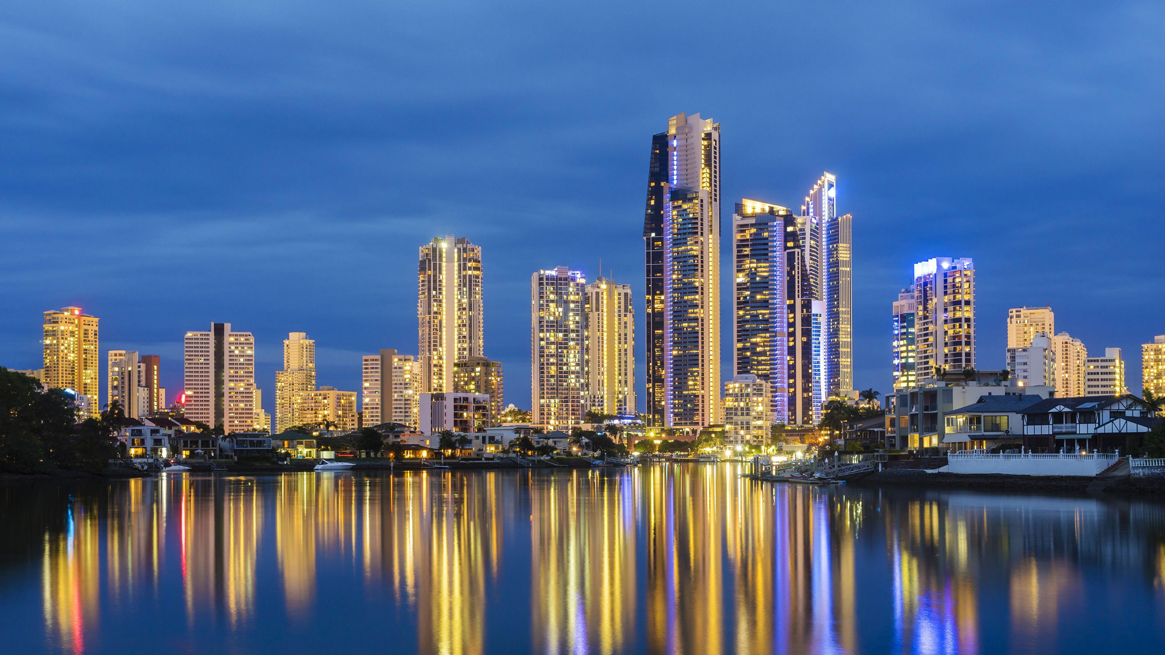 3840x2160 Desktop Wallpaper Melbourne Australia Rivers Evening 3840x2160