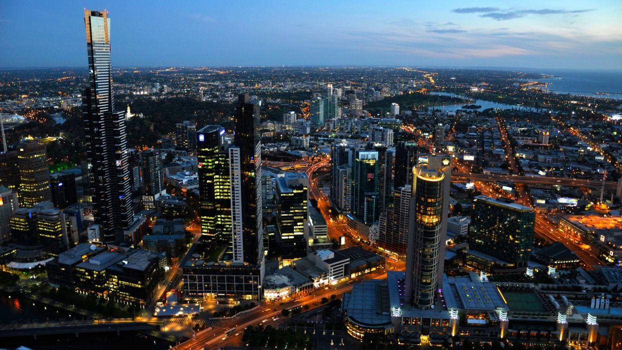 1244x700 Melbourne Australia hdr lights buildings architecture skyscrapers wallpaperx1080