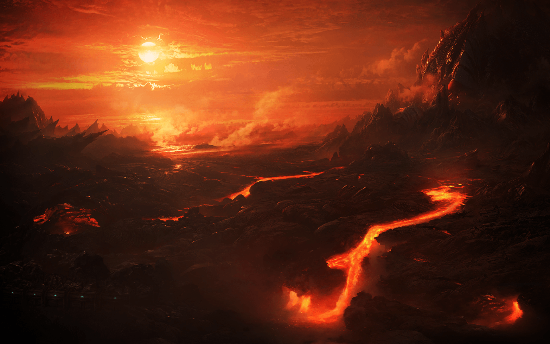 Lava Landscape Wallpapers Top Free Lava Landscape Backgrounds Wallpaperaccess