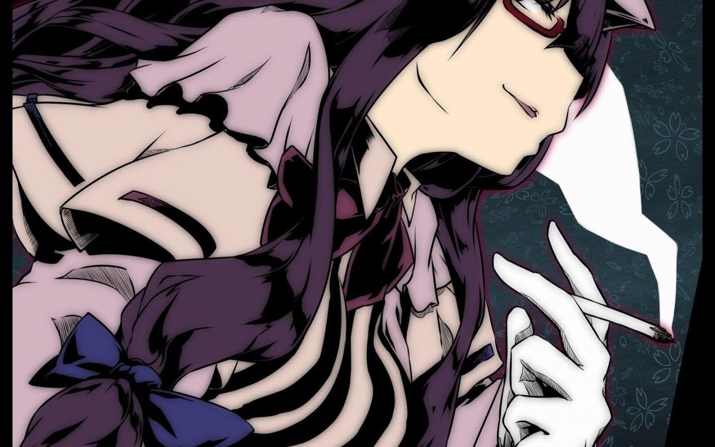 1440x900 anime, Glasses, Anime Girls, Touhou, Patchouli Knowledge, Smoking Wallpaper HD / Desktop and Mobile Background