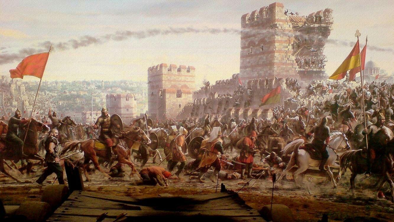 1333x750 The Siege of Constantinople, 1453. Siege of constantinople, Painting, Byzantine empire