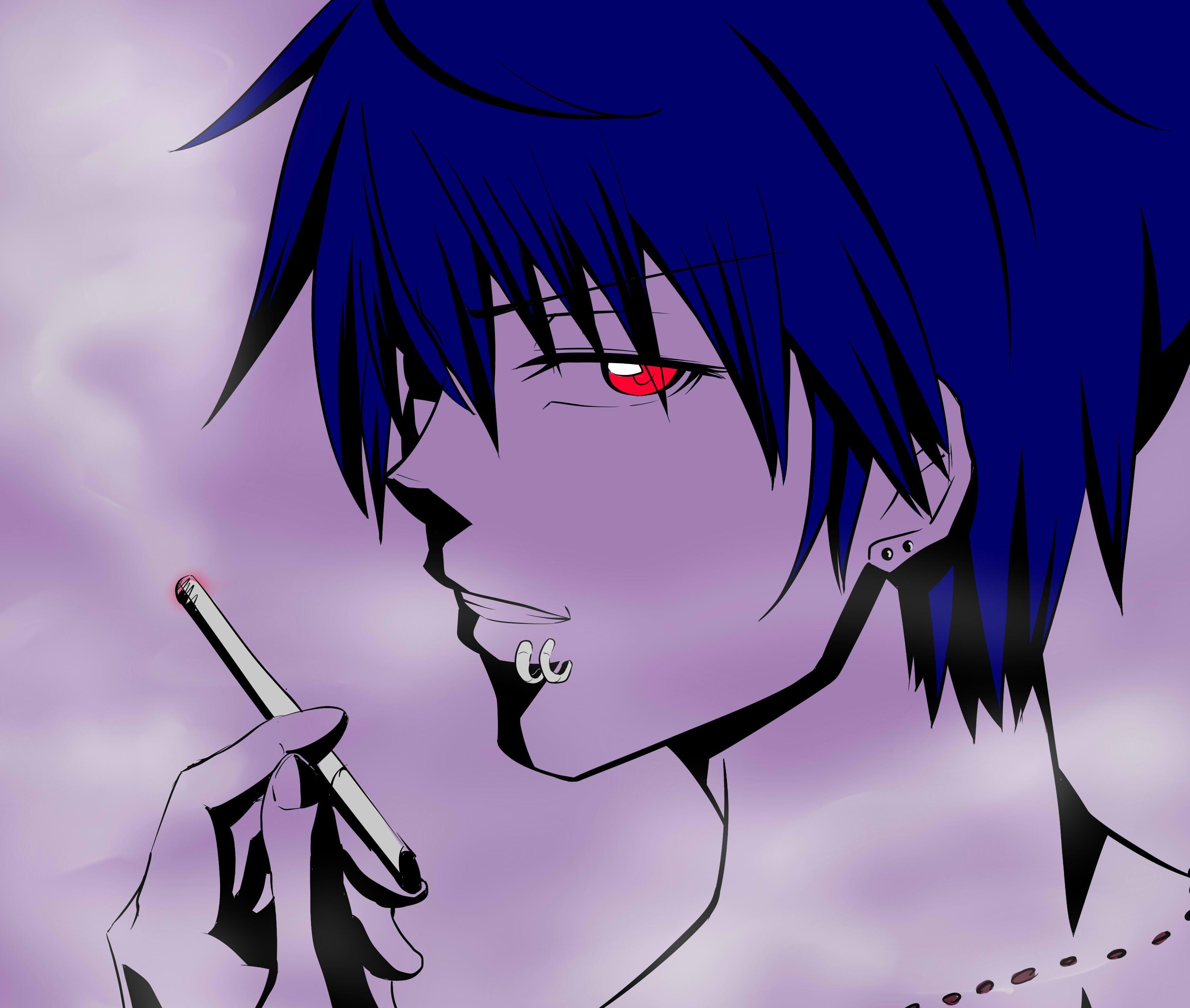 Anime art bandage blood cigarette dressing guy hand HD wallpaper   Wallpaperbetter