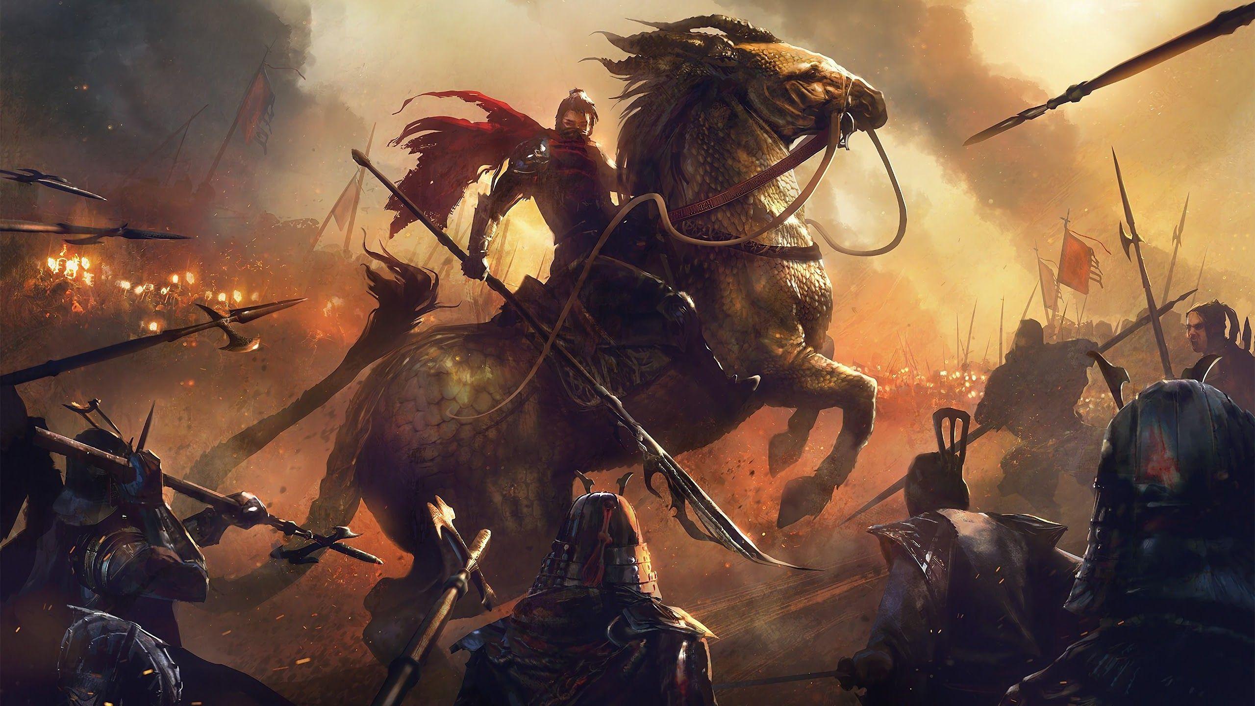 2560x1440 Epic Fantasy Knight Army Battle 4K 3840x2160 Wallpaper
