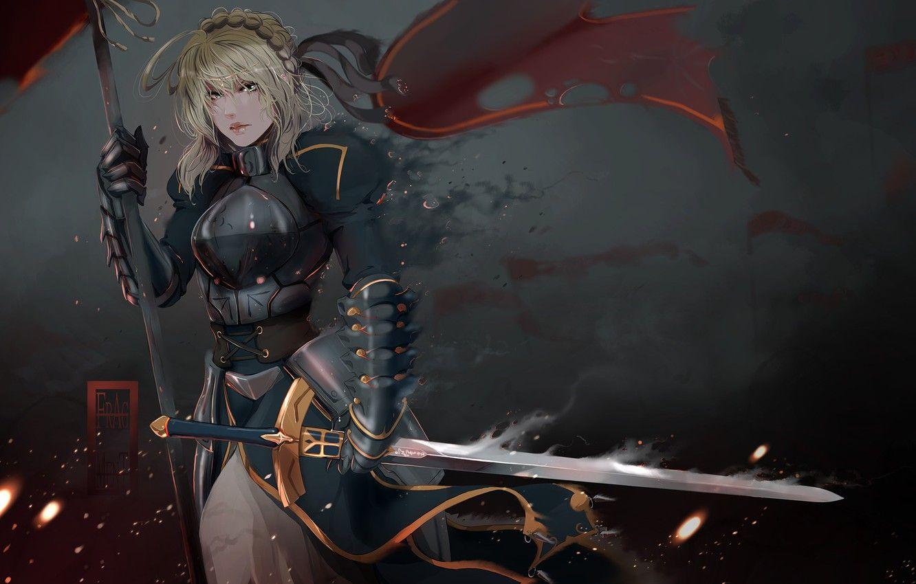 1332x850 Wallpaper Armor, Sword, Warrior, Fantasy, Warrior, Knight, Illustration, Knight, Character, Fate Zero, Sword, Characters, Armor, Epic, Fate Zero, By FrAg MenT Image For Desktop, Section арт